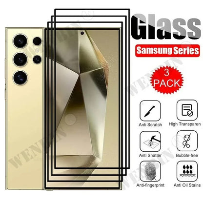 3-Pack Tempered Glass Screen Protector for Samsung Galaxy