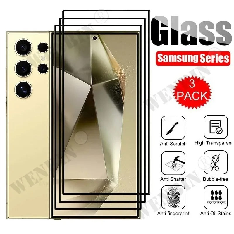 3-Pack Tempered Glass Screen Protector for Samsung Galaxy